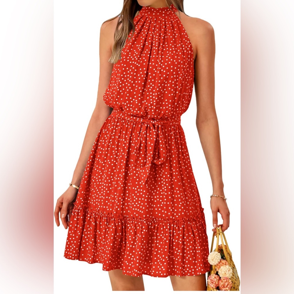 BTFBM Red polka dot halter style dress